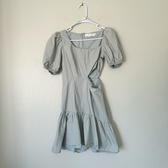 ASTR The Label Mayfair Cutout Cocktail Wedding Guest Dress In Sage Green - Picture 4 of 7